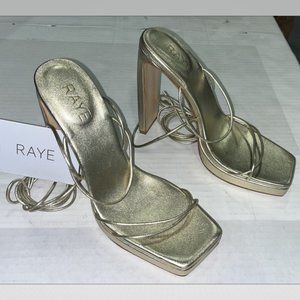 RAYE Laser Heel in Metallic Gold (New without tag)